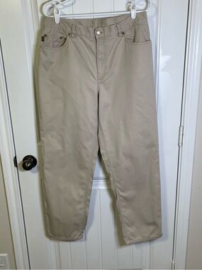 Lauren Jeans Co Ralph Lauren Khaki Chino Pants Size 12 Cotton Straight Leg Flaws